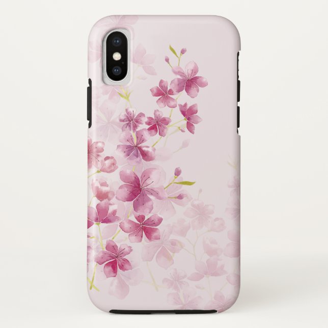 Spring Cherry Blossom Floral Wasserfarbe Stil Case-Mate iPhone Hülle (Rückseite)