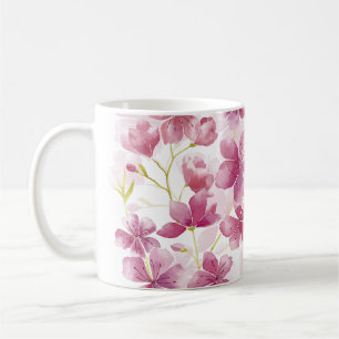 Spring Cherry Blossom Floral Wasserfarbe Stil Tasse