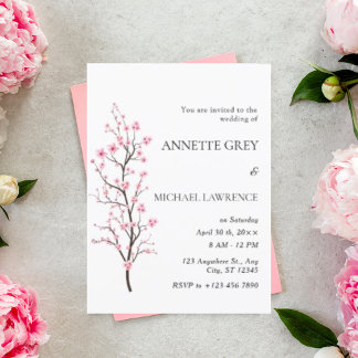 Spring Cherry Blossom Hochzeitseinladung Einladung