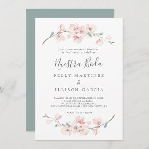 Spring Cherry Blossom Spanish Nuestra Boda Einladung