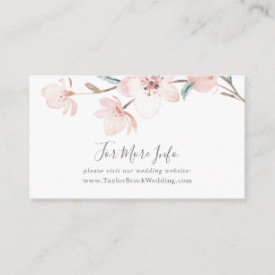 Spring Cherry Blossom Wedding Website Begleitkarte