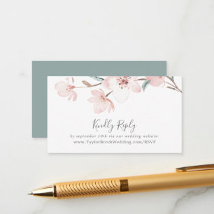 Spring Cherry Blossom Wedding Website UAWG Begleitkarte