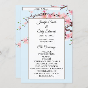 Spring Cherry blüht blauer Hochzeitsprogramm Programm