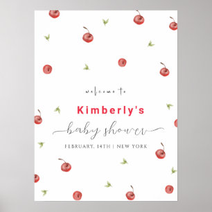 Spring Cherry Sweet Baby Dusche Begrüßungszeichen Poster