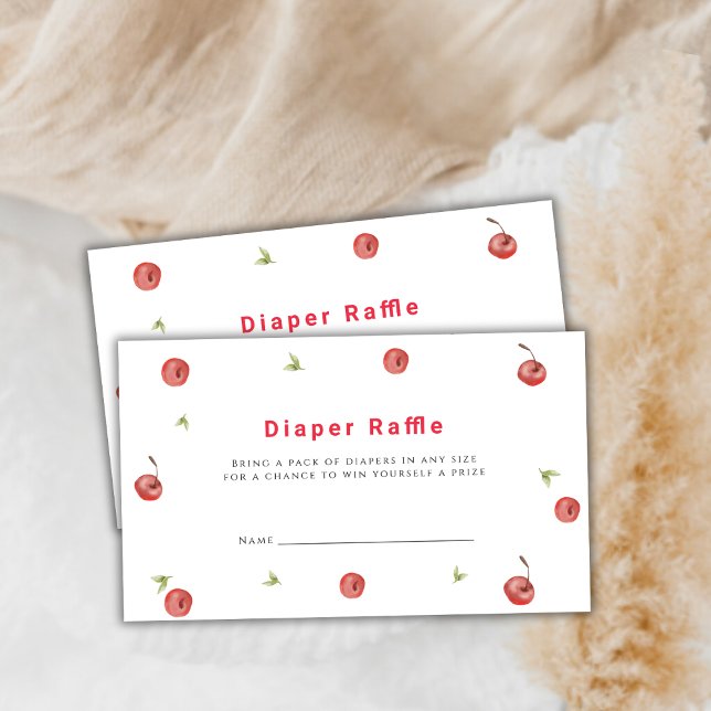 Spring Cherry Sweet Diaper Raffle Baby Dusche Begleitkarte (Spring Cherry Sweet Diaper Raffle Baby Shower Enclosure Card)