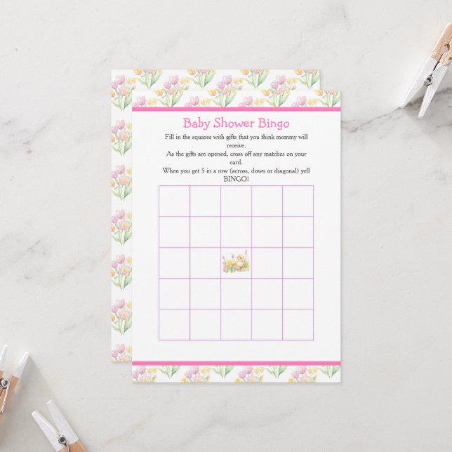 Spring Chick Baby Dusche Einladung (Vorderseite/Rückseite Beispiel)