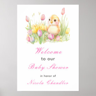 Spring Chick Baby Dusche Poster