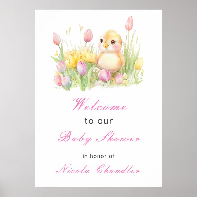 Spring Chick Baby Dusche Poster (Vorne)