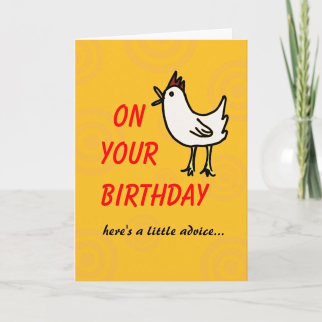 Spring Chicken Birthday Card Karte (Vorderseite)