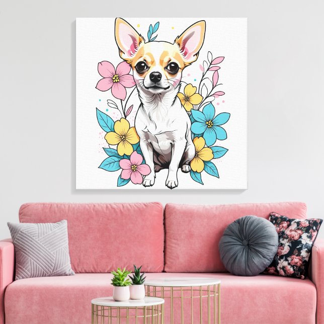 Spring Chihuahua Leinwanddruck (Insitu (Wohnzimmer))
