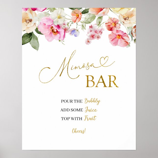 Spring Colorful Floral Mimosa Poster (Vorne)