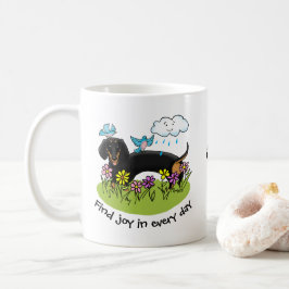 Spring Dackel Dog Dachshund (schwarz und braun) Ni Kaffeetasse