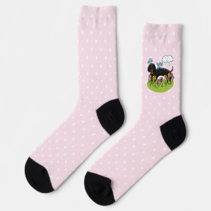Spring Dackel Dog Dachshund (schwarz und braun) Ni Socken