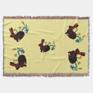 Spring Daffodil Bunny Rabbits Custom Color Decke