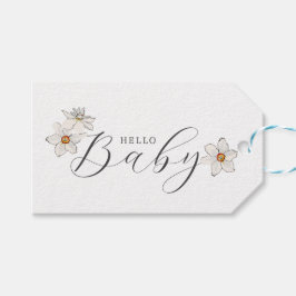 Spring Daffodil Hello Baby Script Baby Dusche Geschenkanhänger