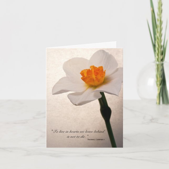 Spring Daffodil Vielen Dank für Ihr Beileid Dankeskarte (Vorderseite)