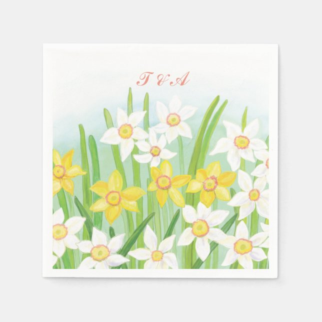 Spring Daffodils Wedding Serviette (Vorderseite)