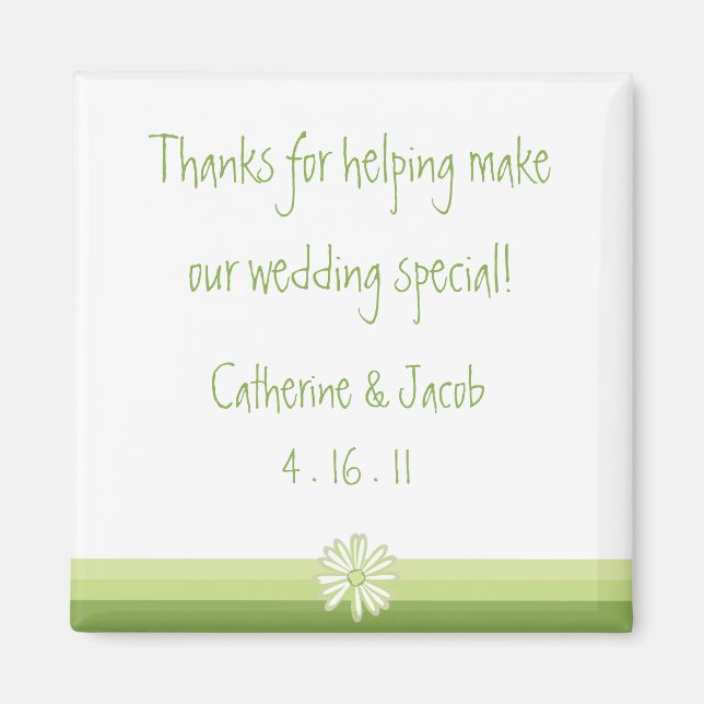 Spring Daisy Gastgeschenk Hochzeit Magnet (Vorne)