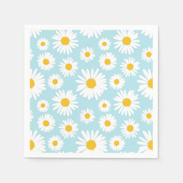 Spring Daisy Napkins Baby Dusche Napkin anpassen Serviette (Vorderseite)