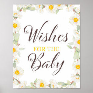 Spring Daisy Themed Bridal Babyduschzeichen Poster