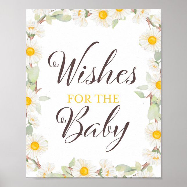 Spring Daisy Themed Bridal | Babyduschzeichen Poster (Vorne)