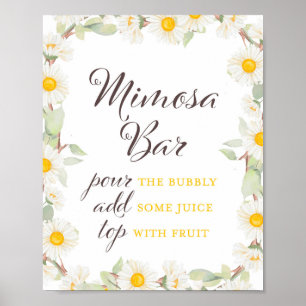 Spring Daisy Themed Bridal   Babyduschzeichen Poster
