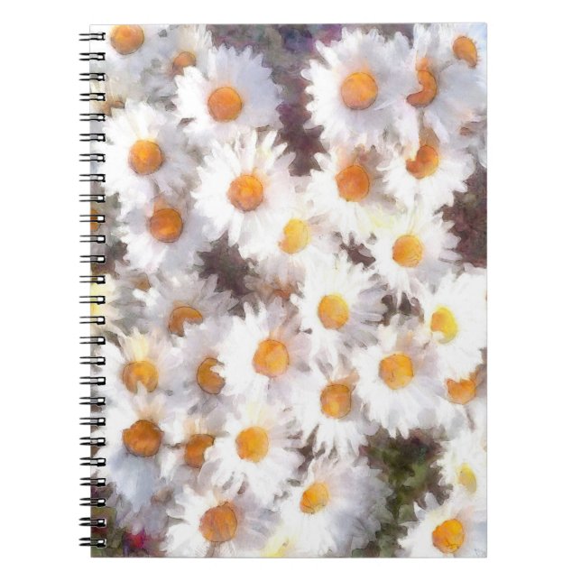 Spring Daisy Wildblume Watercolor Notizblock (Vorderseite)
