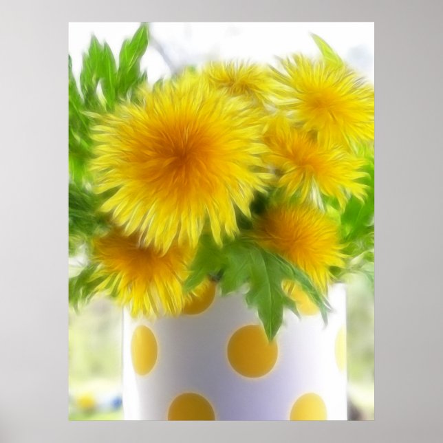 Spring Dandelion Bouquet Poster (Vorne)