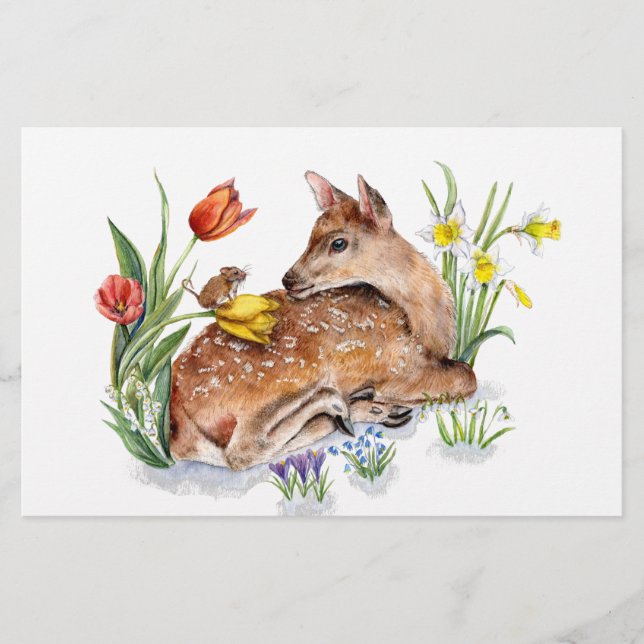Spring Deer Briefpapier (Vorderseite)