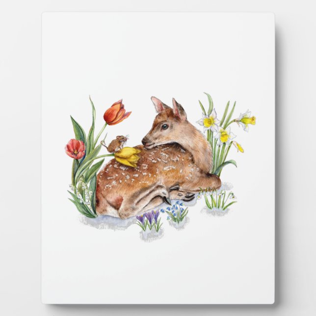 Spring Deer Fotoplatte (Vorderseite)