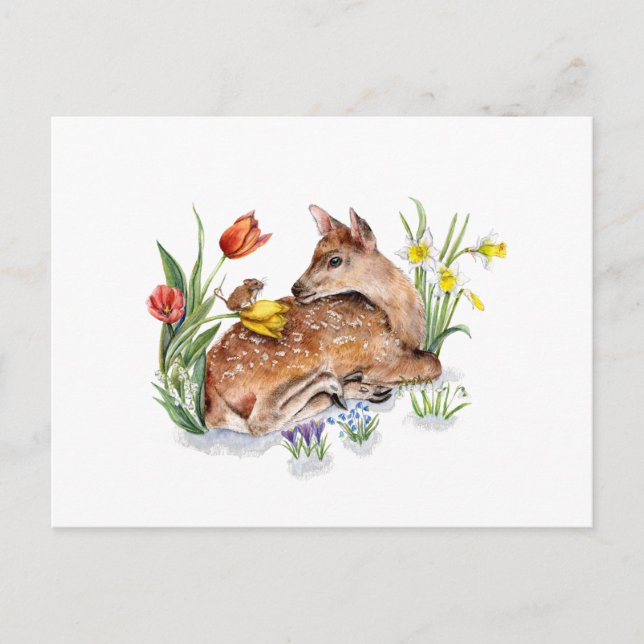 Spring Deer Postkarte (Vorderseite)