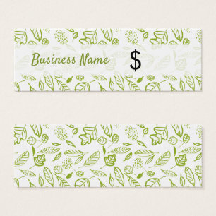 Spring Doodle Fresh Green Blätter Price Tag