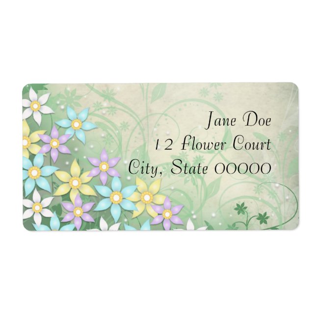 Spring Dream Floral Blume Address Labels (Vorne)