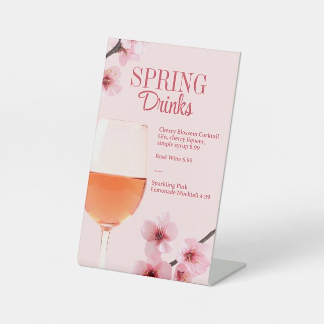 Spring Drinks Cocktail Bar or Table Brunch LTO Sockelschild (Vorderseite)