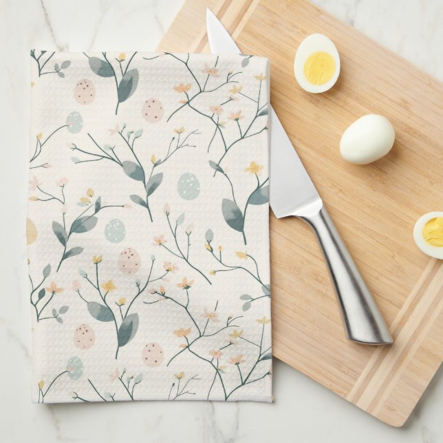 Spring Easter Botanical  Kitchen Towels Geschirrtuch (Viertel Falte)