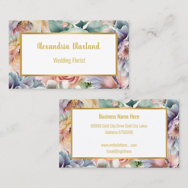 SPRING EDIT FLORAL BUSINESS CARD VISITENKARTE (Vorne/Hinten)