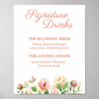 Spring Elegance Signature Drinks signieren Poster