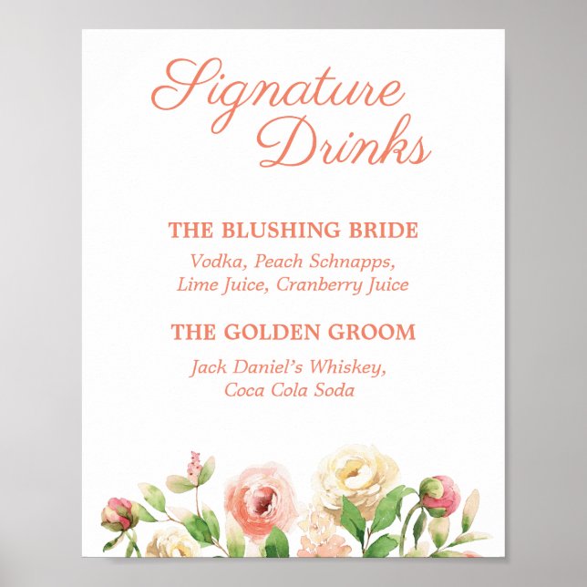Spring Elegance Signature Drinks signieren Poster (Vorne)
