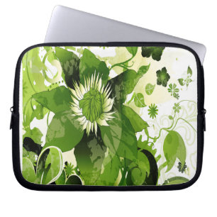 Spring Emerald Green Floral Laptopschutzhülle