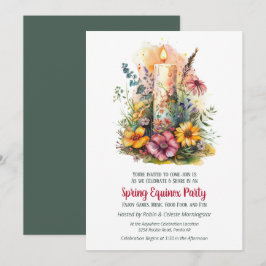 Spring Equinox Party Wildflowers & Candle Sabbat Einladung