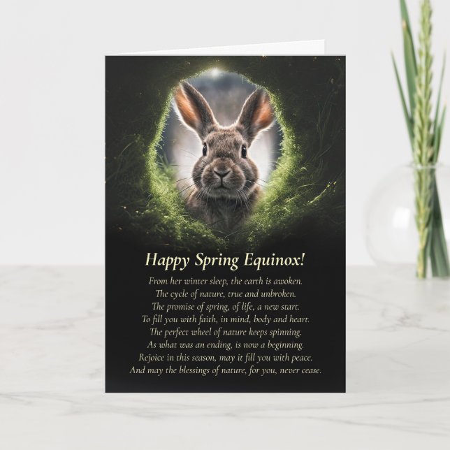 Spring Equinox with Bunny Rabbit Through Hole Karte (Vorderseite)