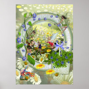 Spring Fairies Baby Girl Décor Poster