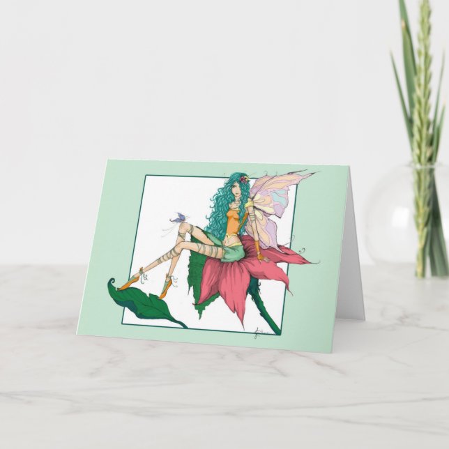 Spring Fairy Blank Greeting Card Karte (Vorderseite)