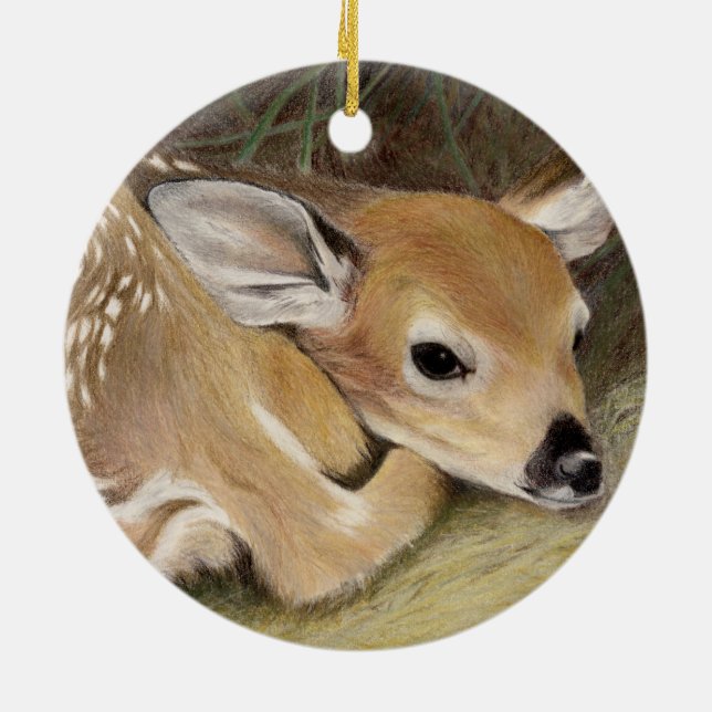 Spring Fawn Keramik Ornament (Hinten)