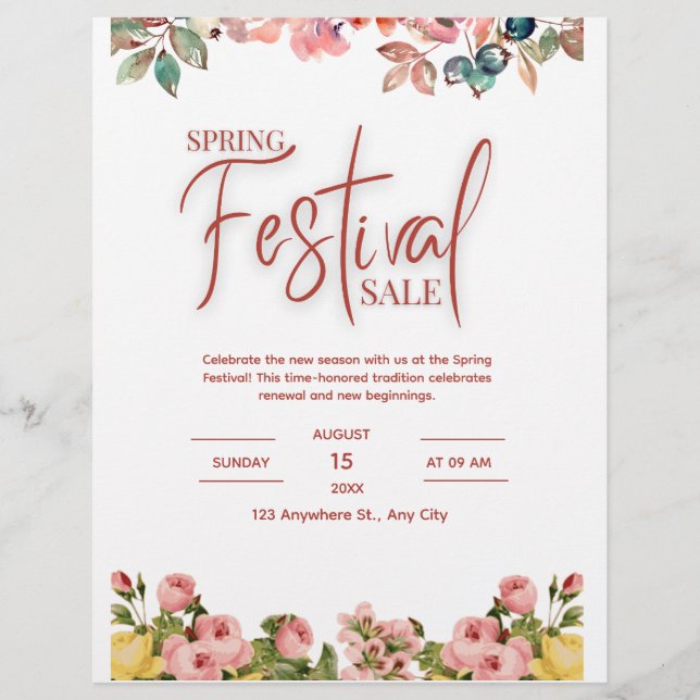 Spring Festival Flyer, Spring Party Flyer, Spring Flyer (Vorne)