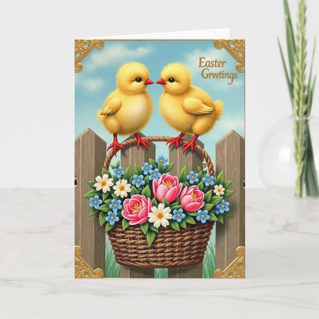 Spring Fledglings Basket Card Karte (Vorderseite)