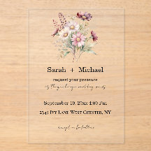 Spring Floral Acrylic Wedding Invitation
