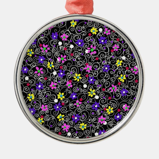 Spring Floral Art Ornament Aus Metall (Vorne)