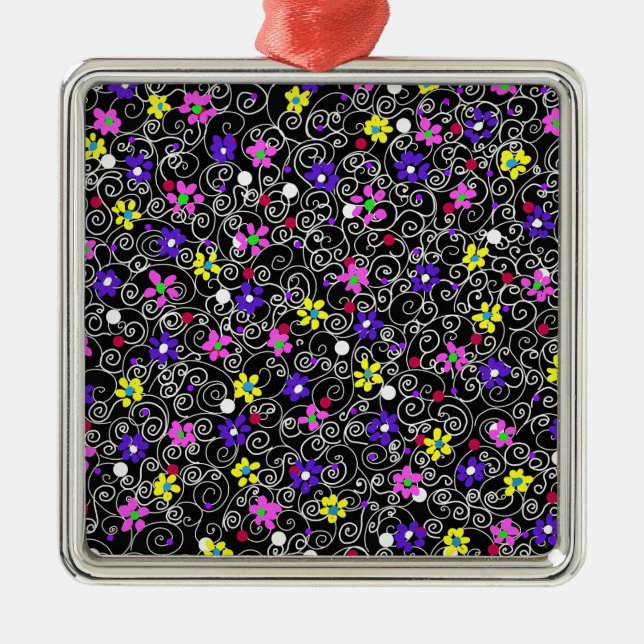Spring Floral Art Ornament Aus Metall (Vorne)