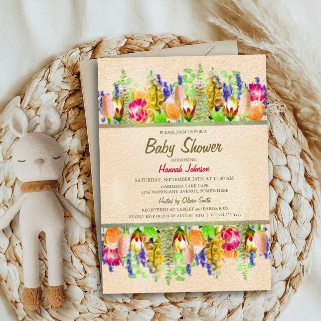 Spring Floral Baby Dusche Einladung (Von Creator hochgeladen)
